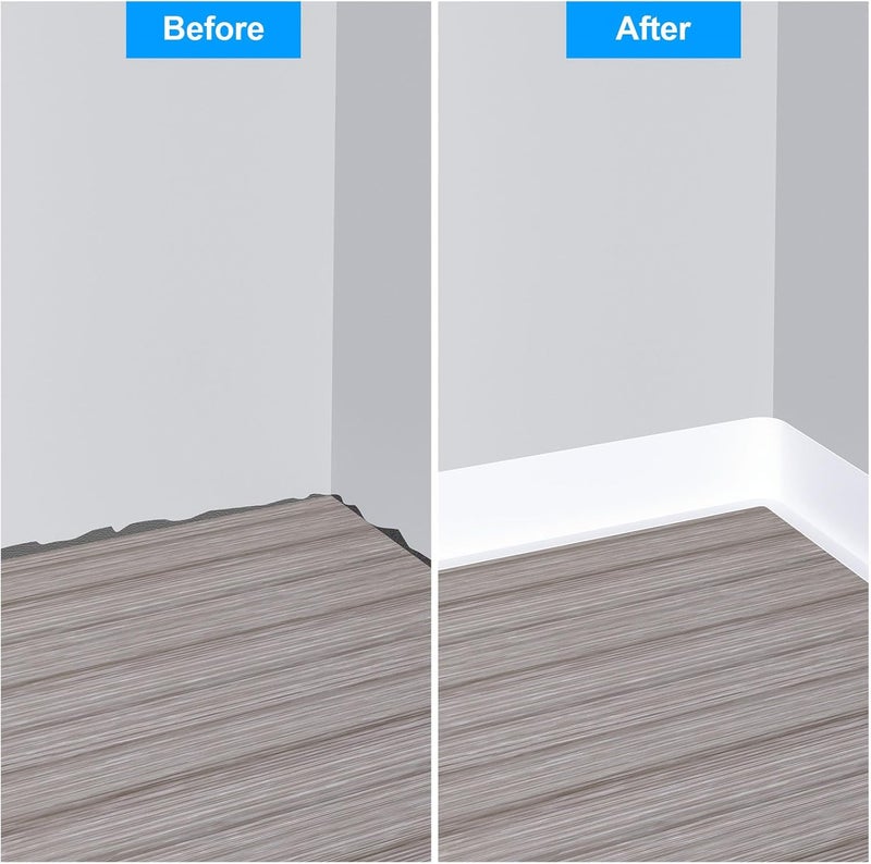 Duzzy Flexible Baseboard Molding Trim, 5 Inch(W) x 20 Feet(L) Peel and Stick Rubber Wall Trim Molding, Self-Adhesive Vinyl Wall Base Cove Base - Image 3